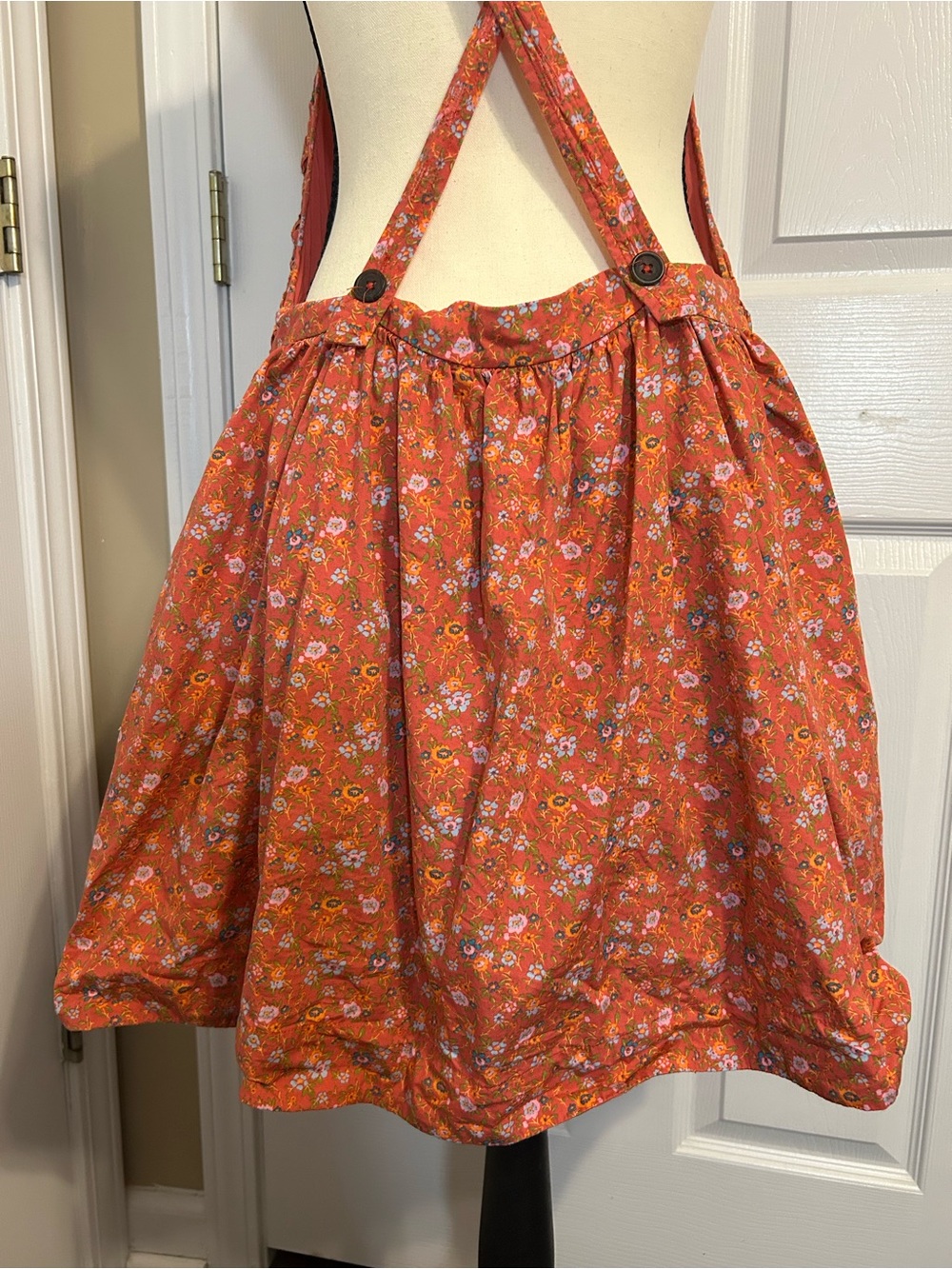 Free People Petunia Mini Dress in Poppy Combo Sz M Summer Boho Cotton Smocked - Picture 11 of 12